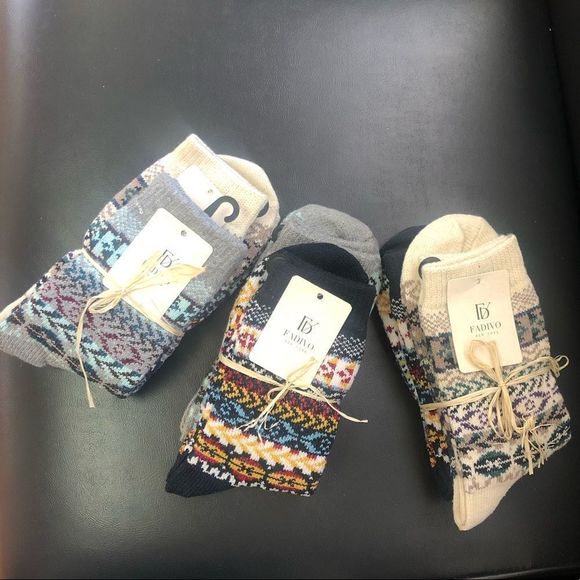 COZY BOOT SOCKS MULTI PATTERN ASSORTED 2 PACK by FADIVO NEW YORK - Picture 3 of 7